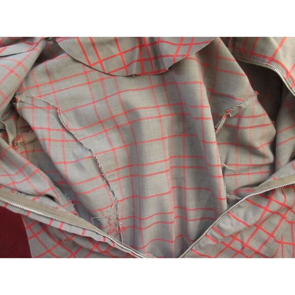 Vintage Women's Dress 8/10 1960's Hiphugger Scooter Gray/Red Plaid Joan Curtis M - Picture 7 of 10